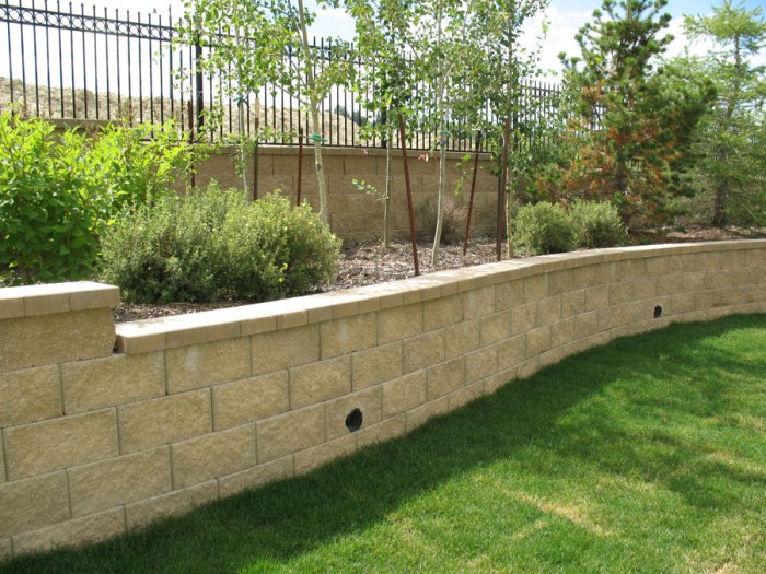 Landscaping cinder block wall